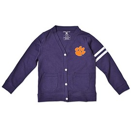 Clemson Tigers Toddler Kids Varsity Cardigan Sweater (4T) Purple