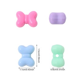 Honbay 100g (108PCS) Cute Candy Colors Bow Beads Acrylic Bowtie Beads Plastic Bowknot Spacer Beads Loose Beads for Bracelets, Necklaces, Earrings, Jewelry Making or DIY Craft Projects