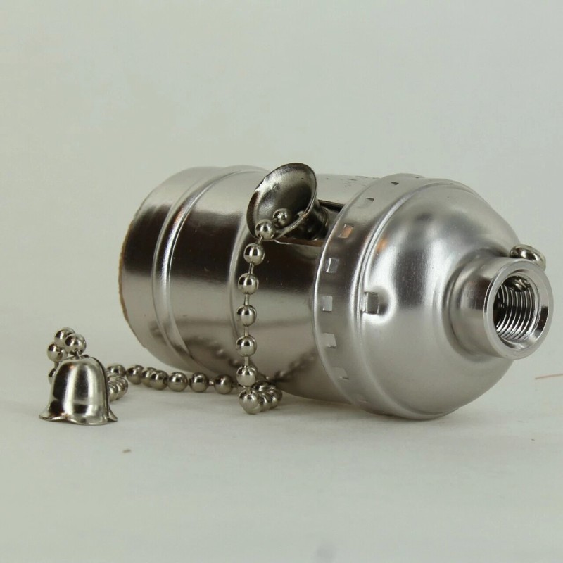 Zing Ear On-Off Pullchain Switch Nickel Plated E-26 Base Lamp
