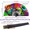 Zolee Large Rave Folding Hand Fan with Bamboo Ribs for