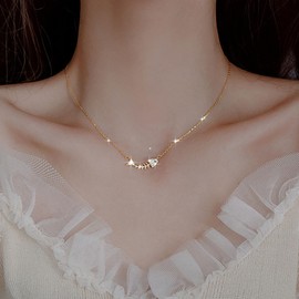 TseenYi Fish Bone Pendant Necklace Crystal Skeleton Fish Necklace Gold Fish Bones Necklace CZ Fish Choker Necklace Crystal Fish Pendant Necklace Small Fish Necklace