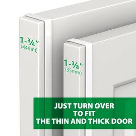 Booda Brand 14" Over The Door Hooks, 4 Pack Widen Wreath Hangers Fit The 1-3/4" & 1-3/8" Door Thicknesses, Z-Shaped Metal Door Hanger Hooks for Hanging Wreaths, Hats,and Clothes (White-4Pack)