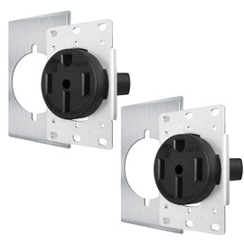 NEMA 14-50 Outlet Industrial Grade, No Overheating or Melting, 50Amp 125/250V Flush Mounting Receptacle with Wallplate for Charging, Dryers, Welders, Oven, Plasma Cutters, UL Listed (2 Packs)