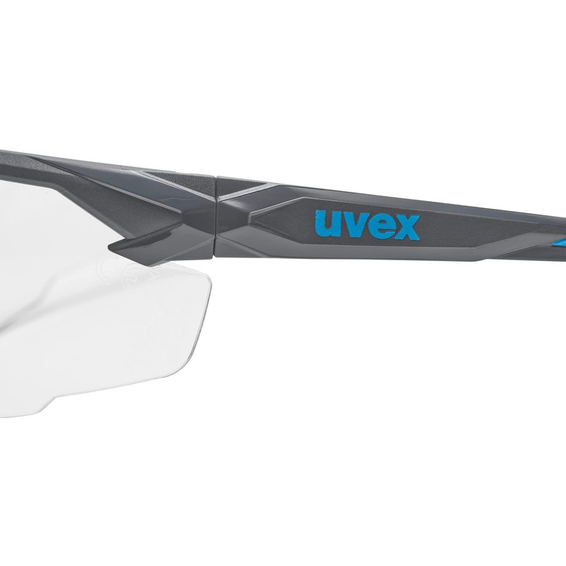 Uvex suXXeed Safety Glasses for Work and Laboratory, Transparent/Anthracite Blue