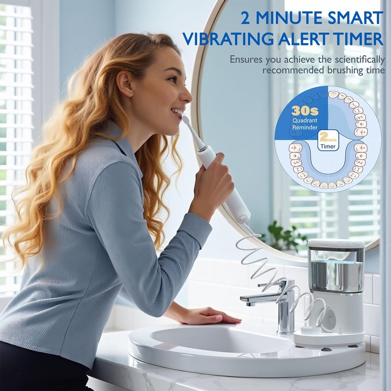 Electric Toothbrush with Water Flosser - Wireless Charging 3 in