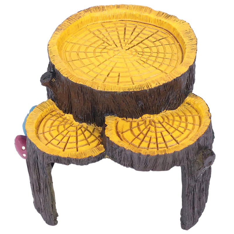 Resin Mini Stump Shape Hiding Hole Wooden Cave Artificial Aquarium