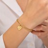 GLIJWELE Initial Gold Charm Bracelets for Women, 14k Gold Filled
