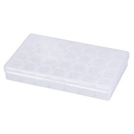 28 ranuras caja de almacenamiento de contenedor de organizador de plástico claro decoración de arte de uñas caja de almacenamiento de joyería de contenedor de cuentas de gema de diamantes de imitación