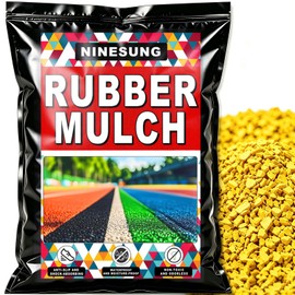 NINESUNG 2 LB Yellow Rubber Mulch Granules for Playground Safety Surface, Landscaping & Garden, Rubber Crumbs for Running Track, Tennis Court Repair, Potting Soil Topper (Yellow, 2 Pounds)