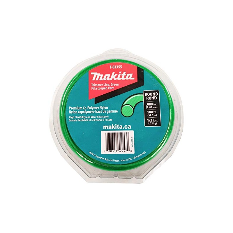 Makita T-03355 1/2-Pound Small Round .080" Green Trimmer Line