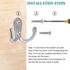 Bolatus Pack of 12 Coat Hooks, Double Wall Hooks, Retro