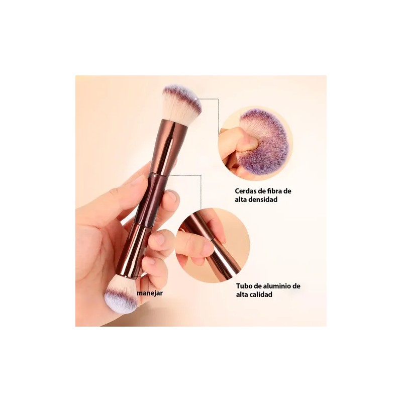 Set 7 Brochas Maquillaje Profesional Alto Nivel Color