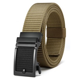 YOETEY Ratchet Tactical Gun Belt for Men - 1.5" Stiff Nylon Web Work Belts Heavy Duty - Slide Buckle Fit Pants