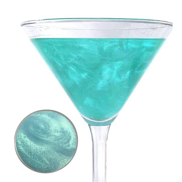 Snowy River Turquoise Cocktail Glitter - Kosher Certified Natural Turquoise Drink Glitter, Turquoise Beverage Glitter, Wine Glitter, Beer Glitter (5grams)