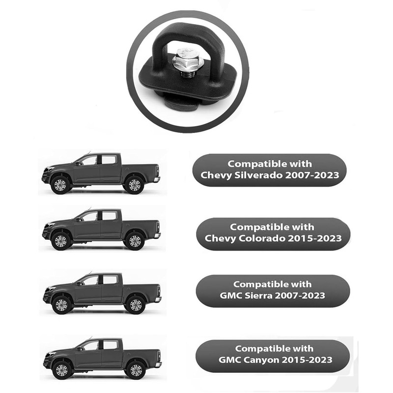 Aliminyy 4pcs Tie Down Anchors Truck Bed Side Wall Anchor