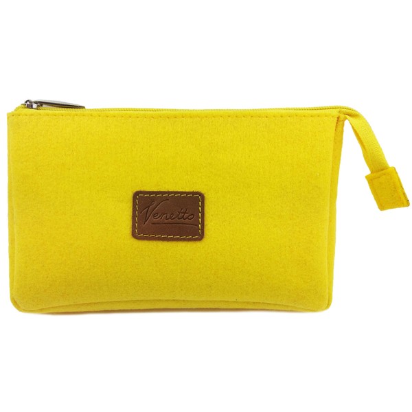 Bank Bag / Purse / Toiletry Bag / Travel Bag / Money Bag / Felt, yellow
