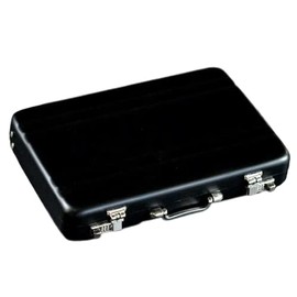 LTG a7993222 Card Case, Business Card Case, Attache Case, Aluminum Alloy, Lightweight, Thin, Holds 30 Cards, Black