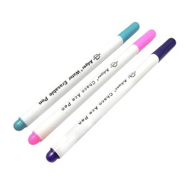 3 x Water-Erasable Fabric Markers, Fabric Marker Pen for Disappearing Ink, Fabric Marker for Crafting, Fabric Soap (3 Colors, 3 Pieces)