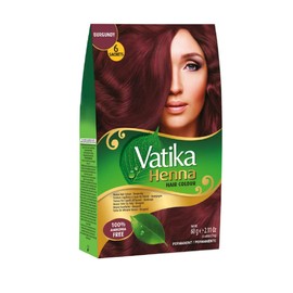 Vatika Naturals Henna Burgundy Hair Colours - 60g (6 x 10g Sachets), Natural & Nourishing Hair Dye, 100% Ammonia Free, For Vibrant Color, Shine, & Coverage