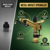 360° Rotating Impact Rain Gun Sprinkler Head, 1/2–2 Inch Thread