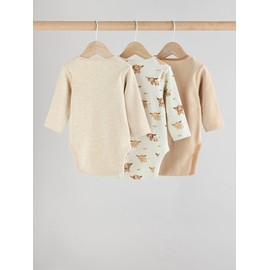 NEXT Hamish 100% Cotton Baby Bodysuits Pack of 3 Neutral 1 Month