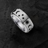 8MM Stainless Steel Spinner Ring for Women Men Sun Moon