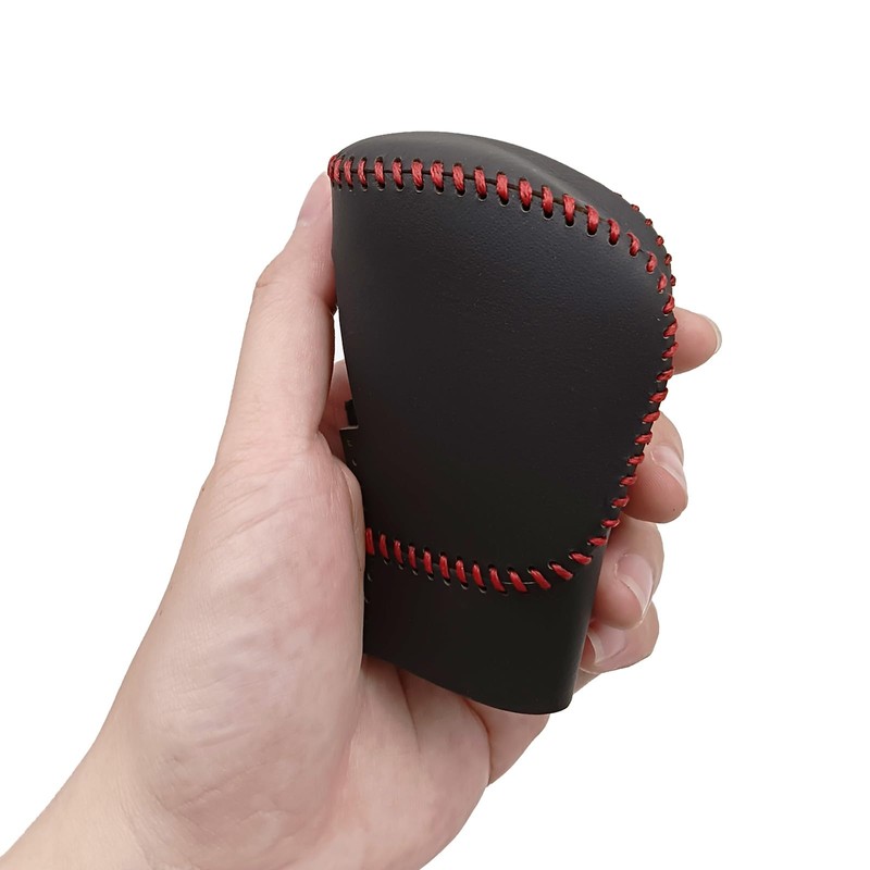 SUNBREATH Compatible with DIY Genuine Black Leather Gear Shift Knob