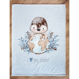 Herding Penguin Microfibre Fleece Blanket, 75 x 100 cm, 100% Polyester