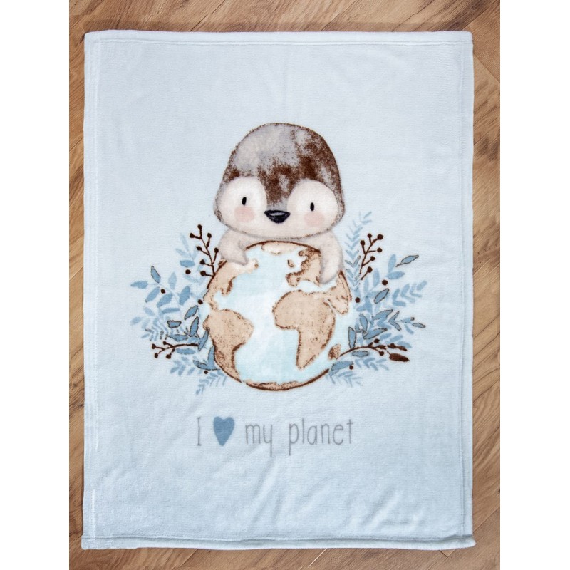 Herding Penguin Microfibre Fleece Blanket, 75 x 100 cm, 100%