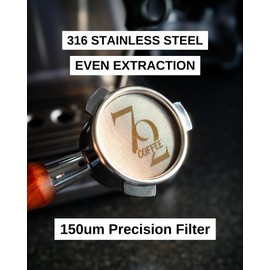 72Coffee Puck Screen 58.5mm, Espresso Puck Screen for 58.5mm Portafilter, with Plastic Storage Bag, Resuable 1.7mm Thickness 150μm, 316L Stainless Steel, Coffee Filter Screen