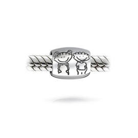 BFF Happy Friendship Cartoon Family Brother Sister Friends Charm Bead For Women Teen Oxidized .925 Sterling Silver Fits European Bracelet