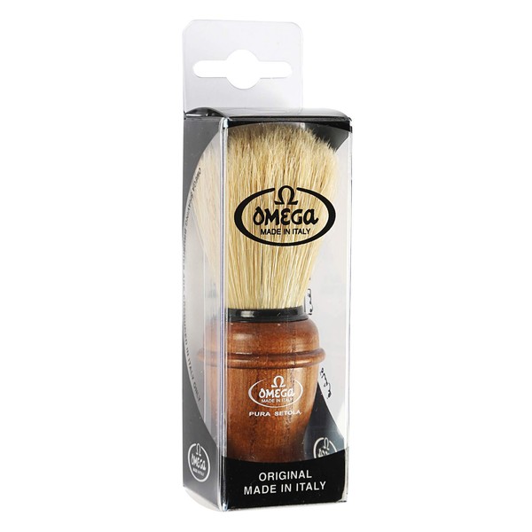 Omega Ash Wood Handle Boar Hair Shaving Brush