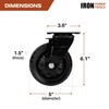 Heavy Duty Swivel Knobby Casters Set of 4, 6" Height,