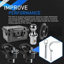 YzusGomumu 60618 Gooseneck Hitch Ball Puck System Gooseneck Hitch Kit with Box 30K 2-5/16-In Ball Compatible with 2013-2023 Ram 2500 3500