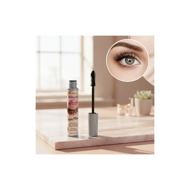 Rimel Mascara Pestañas Micro Fibras Prosa 4 En 1