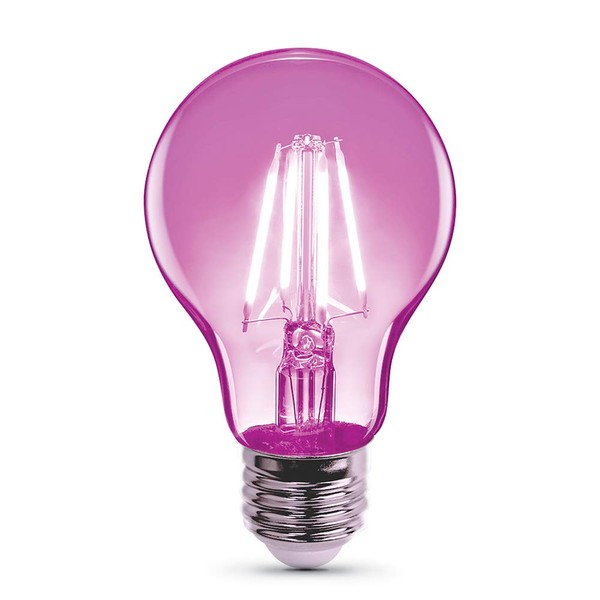 FEIT Electric A19/TPK/LED 3.6W PNK Filament E26 Bulb, A19 2.38" D x 4.44" H, Pink