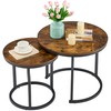 Hoctieon Nesting Coffee Tables, Round Nesting Tables Set of 2,