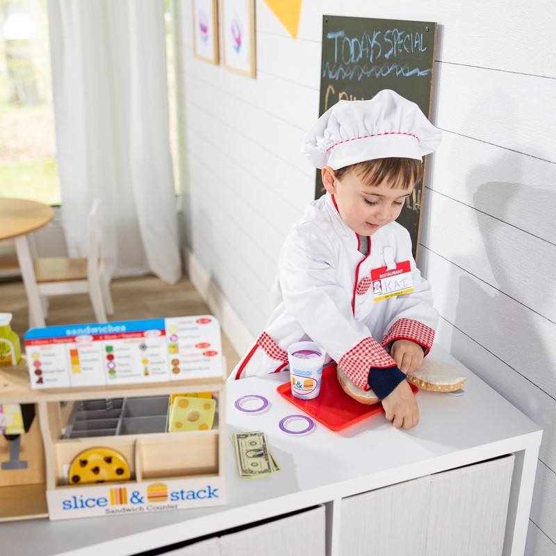 Melissa & Doug Wooden Slice & Stack Sandwich Counter with