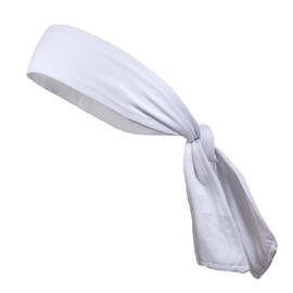 Kenz Laurenz Headbands Tie on Headband for Women Men Head Tie Running Athletic Hair Band Elastic Sports, Basketball, Stetchy Yoga Workout Sweatbands Adjustable Non-Slip Moisture Wicking (White)