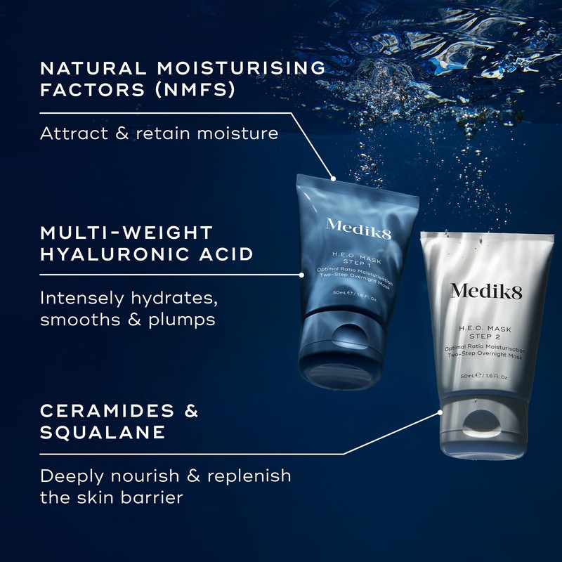 Medik8 H.E.O Mask, Moisturisation Two-Step Overnight Face Mask - 2x