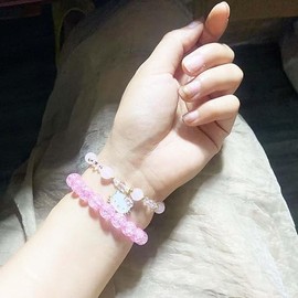 Cinnamoroll Crystal Bead Bracelet My Melody Sanrio Bracelets Cute Cartoon Kawaii Elastic Beaded Bracelets for Girls Women (PinkKt2, Alloy)