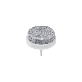 1529 E / Pack of 16 Felt Pads with Pen, for Nailing, Felt Glides for Tables and Chairs Grey, Diameter 28 mm, with Nails, Pack of 16