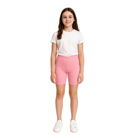 PopCouture Girls Premium Activewear Gymnastics Sports Cycling Shorts Baby Pink 13-14 Years
