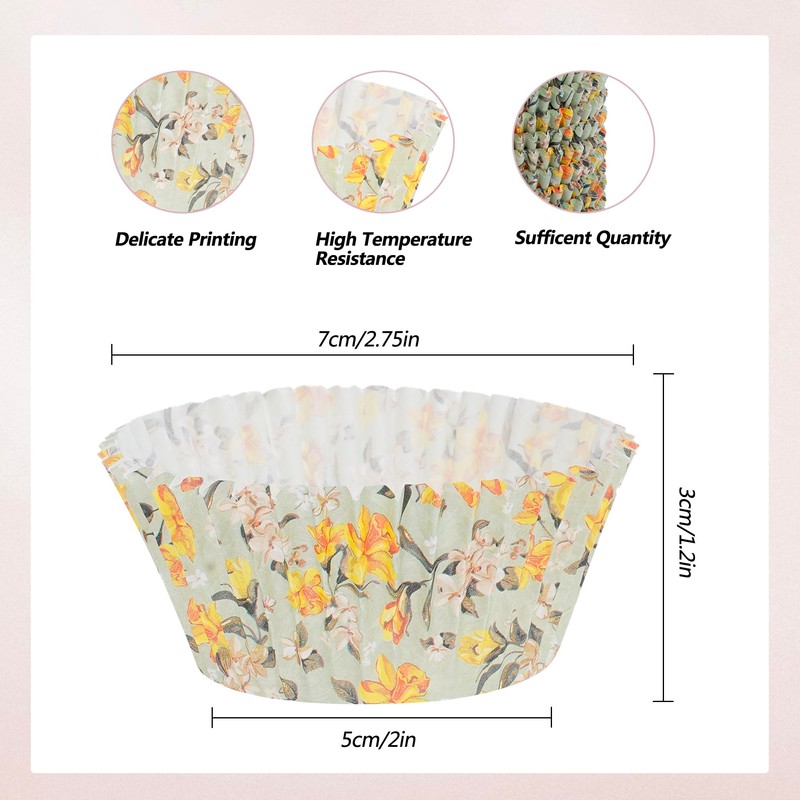 SKIDEC Floral Standard Cupcake Liners 400 Count Paper Baking Cups
