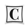 Initial Letter C Black and White Throw Pillow