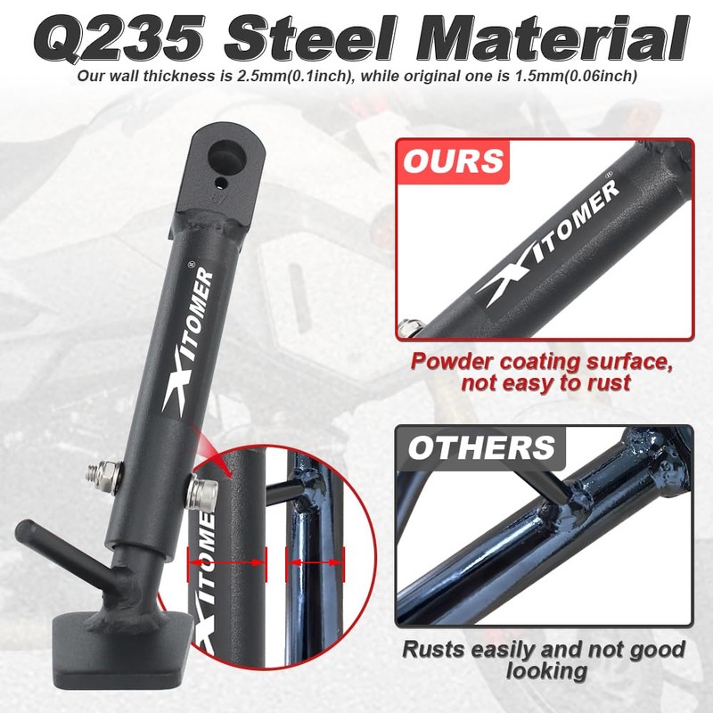 Xitomer 0-3'' Adjustable Kickstand & 2.5'' Lowering kit Fit for
