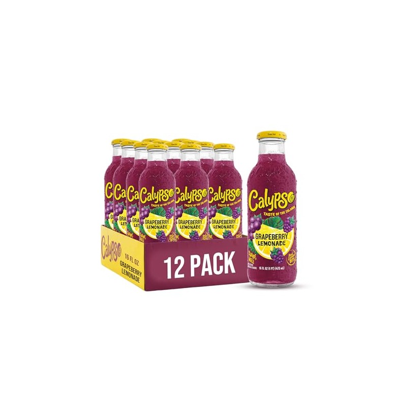 Calypso Lemonade, Grapeberry, Made with Real Fruit, 16 Fl Oz