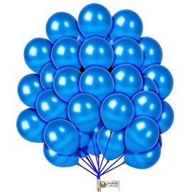 Blue Balloons 10 Inch Metallic Balloons Latex Party Balloons for Wedding Engagement Baby Shower Birthday Party Decorations Blue Metallic Balloons Pack of 25