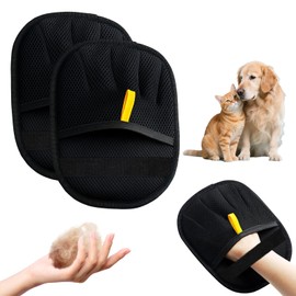 Lotnery Reusable Electrostatic Pet Hair Removal Gloves - 2PCS Large Size Five-Finger Design for Secure Grip, Static Technology Removes Hair from Cats, Dogs, Furniture, Clothing & Car Seats