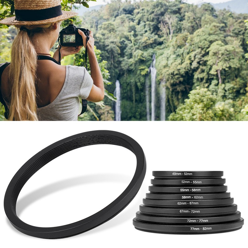 8 PCS Metal Step Up Rings Universal Lens Filter Adapter
